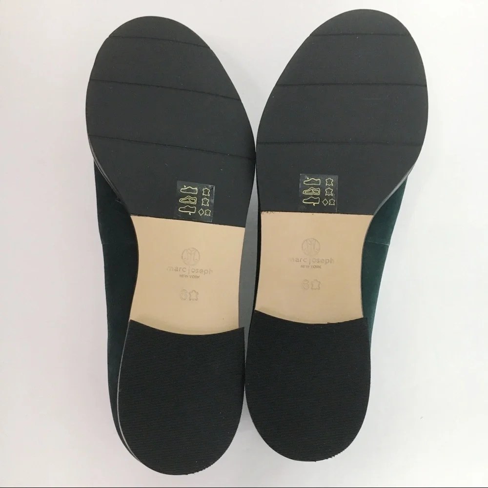 Marc‎ Joseph Womens Size 6 Emerald Green Nubuck Leather Slip On Loafers Shoes